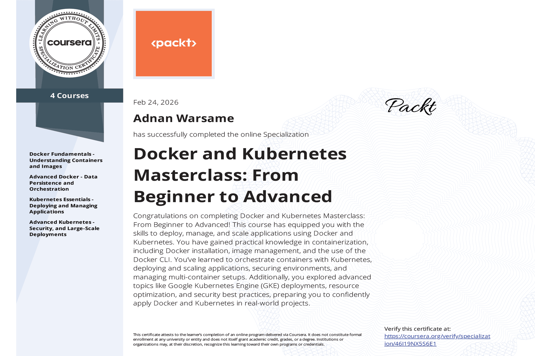 Packt Certified Docker & Kubernetes